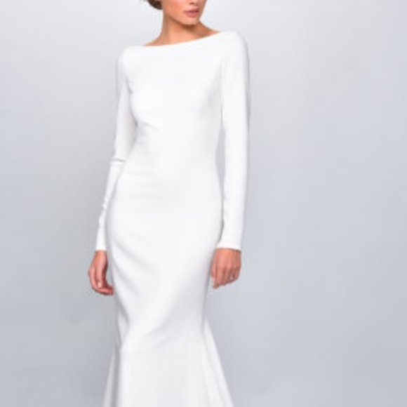 Theia Flora Wedding Dress (long sleeve, sheath) - Picture 8 of 11